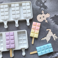 Moule en silicone à 4 cavités grand format pour crème glacée et bâtonnets glacés – Création DIY originale