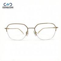 M10261 Monture de lunettes optiques unisexe haut de gamme personnalisée, semi-cerclée, avec texture métallique gaufrée de diamants exquis