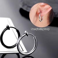 Acier inoxydable Faux Nez Anneau Printemps Hoop Clip sur Boucles d'Oreilles Septum Cartilage Lèvres Anneau Non Piercing Corps Piercing Bijoux 8-20mm