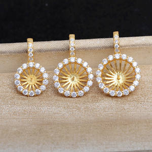 Capuchons de perles en argent pur S925, porte-perles vide, accessoire pour pendentif DIY, pendentif tournesol 81012, boucle universelle 5648 - Product Image 2