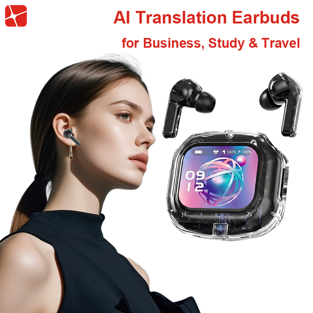 Smart Case TWS Earbuds AI Translation In-Ear Headphones 6 EQ Modes Remote Camera Video Control for Social Media