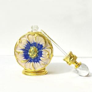 Wholesale 15ml Empty Glass <b>Perfume</b> Bottles - Desert Flower Pattern with Diamonds, For Essential Oil, Fragrance Decanting - Product Image 4