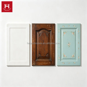 Happy Houses Wholesale Customized Kitchen Cabinets Shaker Style Classical Wood Grain Carved Cabinet <strong>Doors</strong> for Luxury Apartment - Product Image 3