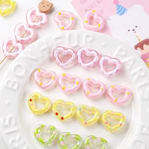 Cuentas sueltas de amor de colores pintadas a mano pesadas de chapado en Color explosivo DIY accesorios de cadena de teléfono móvil cuentas acrílicas - Product Image 1