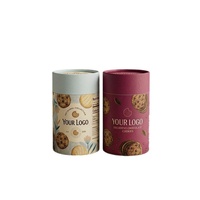 Boîte-cadeau en tube de carton cylindrique écologique de luxe avec logo personnalisé, emballage de qualité alimentaire pour biscuits, gâteaux, en-cas, pain