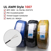 Fil de connexion UL1007 22AWG, style UL AWM 1007 AWG 22, câble torsadé en cuivre étamé PVC, câblage interne LED, appareil électroménager, 610m, câble enroulé