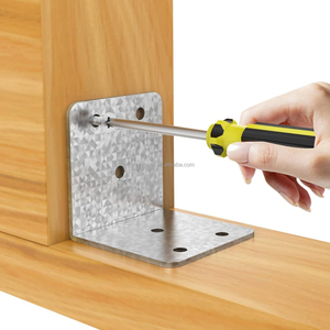 Braket sudut logam baja tahan karat berbentuk L perak braket segitiga sudut lebar 90 derajat desain dicap - Product Image 3