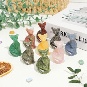 Artigianato in Cristallo di Quarzo Intagliato a Forma di Animale in <span class=keywords><strong>Pietra</strong></span> Naturale all'Ingrosso, Gatto Pixel Carino da 50mm per Decorazione - Product Image 4