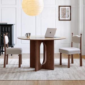 <b>Round</b> <b>Solid</b> <b>Wood</b> <b>Dining</b> <b>Table</b> 1.2m 1.35m 1.5m Stable Box Frame Structure For <b>Dining</b> Room - Product Image 1