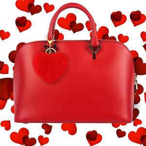 พวงกุญแจขนเฟอร์รูปหัวใจพร้อมพู่ขนฟูสำหรับสาวๆ ผู้หญิง พวงกุญแจขนกระต่ายเทียม - Product Image 5