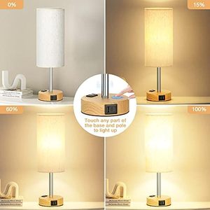 Lampe de table LED tactile moderne de style nordique, étanche IP44, lumière blanc chaud, autonomie 8-10 heures, sans fil, rechargeable pour hôtel - Product Image 3
