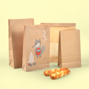 ถุงกระดาษคราฟท์สีน้ำตาลพิมพ์โลโก้แบบกำหนดเองกล่องกระดาษพิมพ์แบบออฟเซ็ตสำหรับใส่บะหมี่น้ำตาลพิซซ่าสำหรับเสื้อผ้าอาหาร - Product Image 1