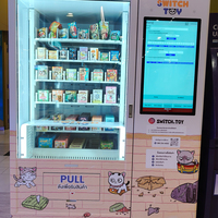 Distributeur automatique à écran tactile de 21,5 pouces avec convoyeur à bande, refroidissement par compresseur, capacité réglable, pour aliments sains et fruits, WiFi/4G