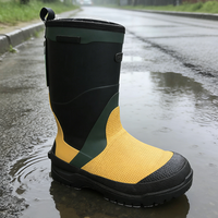 Bottes de sécurité hivernales respirantes en caoutchouc PVC OEM/ODM de haute qualité, avec embout en acier, imperméables, isolantes, durables et lumineuses pour la chasse