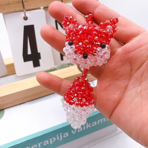 พวงกุญแจลูกปัดพลาสติกทรงเหลี่ยมลายการ์ตูนสัตว์ทำมือ DIY ลูกปัดอะคริลิกใส พวงกุญแจจิ้งจอกหางใหญ่น่ารัก - Product Image 2