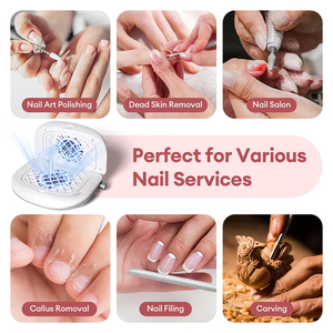 Collecteur de poussière d'ongles pliable 90. Extracteur de poussière pour ongles double face à double ventilateur sans balais pour salon de manucure et usage personnel - Product Image 6