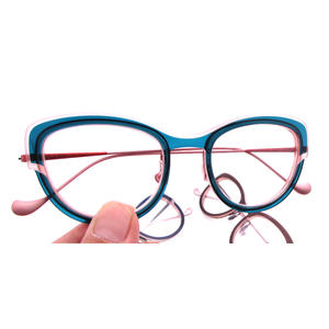 ストッククリアランスランダムトレンディファッションアセテートフレームメタルテンプル光学メガネ高品質フランスブランド眼鏡 - Product Image 3