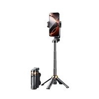Mini trépied portable avec lumière d'appoint et télécommande pour iPhone et Android - Support de téléphone portable de voyage