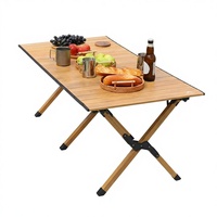 Table de camping pliable en acier carbone, tables pliantes pour les voyages en plein air, barbecue, table pliable portable pour le camping et le pique-nique