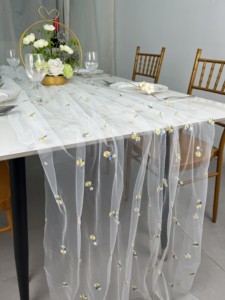 Nappe Moderne Solide et Écologique avec Dentelle Brodé pour Cuisine, Salle à Manger, Fêtes, Mariages, Banquets, Décoration Intérieure - Product Image 2