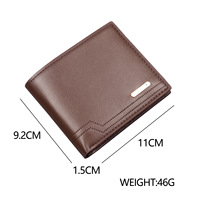 Dompet Pendek Tempat Kartu Horizontal Sederhana Dompet Pria Multi-Slot Kartu Retro Fashion Dompet Kulit PU Berkualitas Tinggi ANTI-RFID