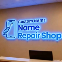 Letras de Pared con Retroiluminación LED, Acrílico Negro Mate 3D Personalizado, Impermeables, Letrero para Tienda, Letrero para Salón de Belleza, Clínica de Cuidado de la Piel