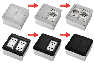 Critères allemands Boîtier de prise électrique au sol avec port USB multifonction intégré US UK Vendu en Thaïlande, Angleterre - Product Image 5