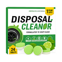 24 packs de broyeur d'évier en mousse de parfum frais citron pamplemousse désodorisant pour l'élimination des déchets nettoyant désodorisant tablettes