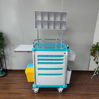 Carrito de Emergencia Médico ABS para Hospital, con Cajón, Soporte para Vía Intravenosa y Estante para Desfibrilador, para UCI, Sala de Emergencias y Clínica