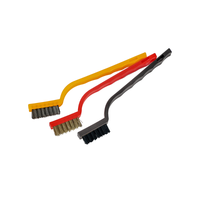 Ensemble de brosses métalliques 3 pièces-Poils en acier inoxydable avec manche incurvé pour le frottement de la rouille, de la saleté et de la peinture