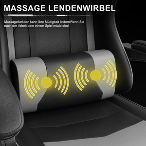 Sedia <span class=keywords><strong>da</strong></span> Gaming Ergonomica Nera Reclinabile con Massaggio, Bestseller di Alta Qualità, Economica, in Pelle, per Casa e <span class=keywords><strong>Ufficio</strong></span>, con Supporto Lombare Regolabile - Product Image 5