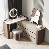 Table de toilette minimaliste haut de gamme pour petite chambre, armoire de rangement multifonctionnelle moderne, table de toilette intégrée