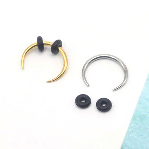 Anneau en C en acier titane pour piercing de nez, bijoux en argent, noir, or, or rose, pour usage quotidien, anneau fer à cheval, clicker de septum - Product Image 3