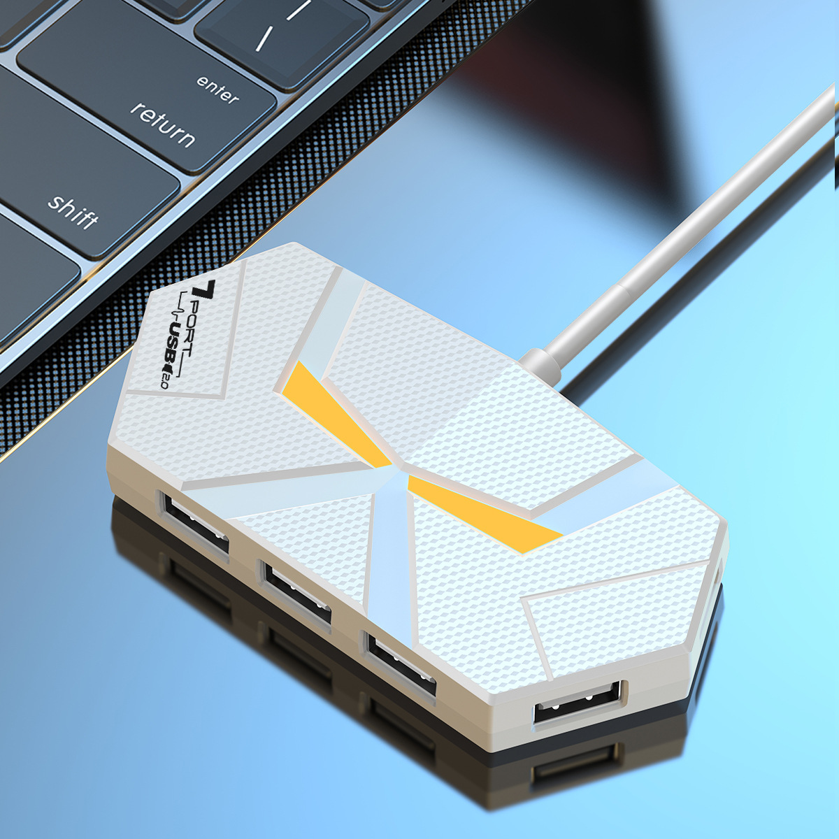 Blanco 7 puertos USB2.0