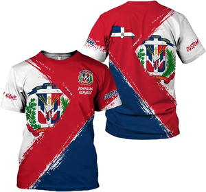 Camiseta con Nombre Personalizado de la Bandera de República <span class=keywords><strong>Dominicana</strong></span> para Hombre, Camiseta Extra Grande, Estilo Harajuku, Manga Corta, Productos de Envío Directo - Product Image 3