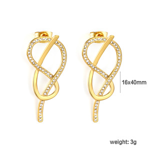 Pendientes Geométricos Irregulares con Baño de Oro de 18k, Engaste de Canal, Postes de Acero Inoxidable, Joyería de Moda para Fiestas - Product Image 5