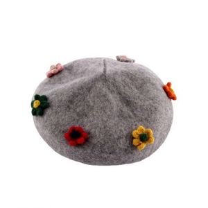Boina Cálida de Otoño e Invierno con Flor y Diseño de Calabaza, Estilo Británico, para Mujer - Product Image 2