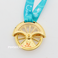 Vente en gros usine Pinshuo PS107 Médaille sportive en alliage de zinc doré, moulée et électroplaquée, trophée vierge de qualité supérieure, personnalisable en métal 2D 3D
