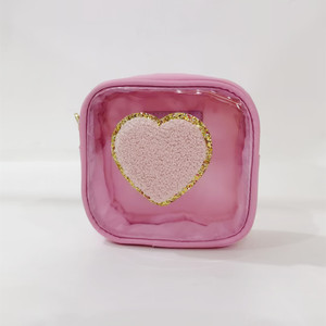 Women <strong>Men</strong> Custom Logo Design Colors Clear PVC Front Waterproof Nylon <strong>Toiletry</strong> Bag <strong>Sets</strong> Makeup Bag Cosmetic Organizer Clear Pouch - Product Image 4