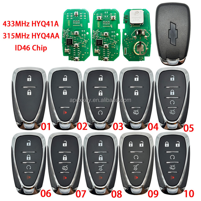 ID46 315/433MHz HYQ4AA HYQ4EA Smart Remote Car Key for Chevrolet Volt Blazer Traverse Camaro Cruze Malibu Sonic Equinox Spark