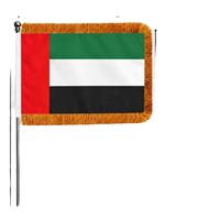 Drapeau de bureau personnalisé à franges pour la décoration de conférences diplomatiques aux Émirats arabes unis, pour la célébration du 2 décembre au Moyen-Orient