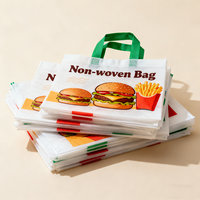 Sac non tissé écologique pour steak, salade, café, sandwich, livraison de collations et services de traiteur avec des designs pratiques et variés