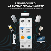TOMZN 63A Ewelink Compteur d'énergie intelligent monophasé WIFI avec surveillance de la consommation Kwh, disjoncteur, relais temporisé et protection contre les fuites