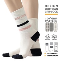 Chaussettes de yoga Pilates en tricot personnalisées de haute qualité pour femmes, chaussettes antidérapantes à motif adhérent