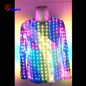 T-shirt LED polychrome phosphorescent pour la danse de groupe, la performance sur scène, le festival et la performance. - Product Image 5