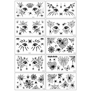 Pegatinas de Joyas Faciales de Halloween al por Mayor, Pegatinas de Tatuaje 3D Autoadhesivas de Araña, Murciélago y Diamantes de Imitación para <span class=keywords><strong>Maquillaje</strong></span> de Fiesta de Terror - Product Image 6