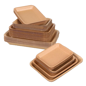 Barquette rectangulaire jetable en papier kraft, biodégradable, alimentaire, pour sandwichs, hamburgers, salades, sushis, pains, pizzas, fritures <span class=keywords><strong>EMOER</strong></span> - Product Image 6
