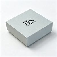 Boîte à bijoux rigide grise de luxe personnalisée en deux parties avec insert, boîte cadeau pour collier, bague, bracelet, petit MOQ, logo personnalisé