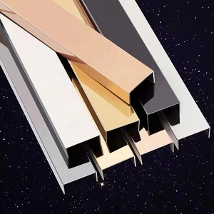 Trang Trí Nội Thất Chất Lượng Cao 304 Trang Trí Gạch Gốm Màu Vàng Kim Trang Trí Cạnh Hình Chữ U Bằng Thép Không Gỉ Trang Trí Gạch - Product Image 4