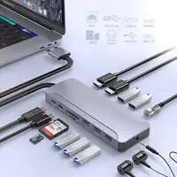 Bộ Chuyển Đổi USB C 13 Trong 2, Trạm Nối Bộ Chuyển Đổi HDMI Màn Hình Kép Cho MacBook Pro Air Mac HDMI Dock Dongle Dual USB C Hub